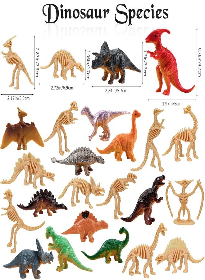 VICROIC 24 PCS Dinosaur Fossil Skeletons, Assorted Dinosaur Skeleton Figures Science Dino Sand Dig Party Favor Decorations - Image 2